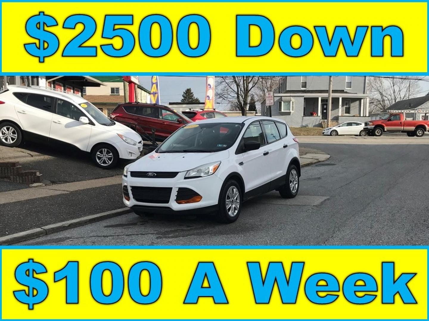 2015 White /Gray Ford Escape S (1FMCU0F72FU) with an 2.5 V4 engine, Automatic transmission, located at 577 Chester Pike, Prospect Park, PA, 19076, (610) 237-1015, 39.886154, -75.302338 - Photo#0